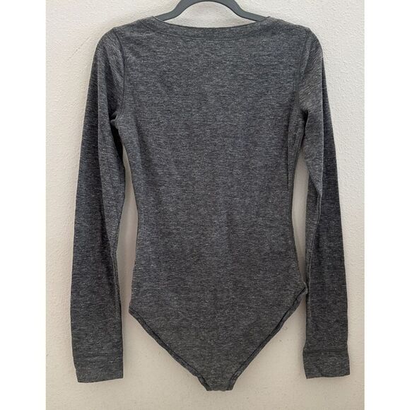 Intimately Free People OB1185372 Women Sz S Black Dylan Thermal L/S Bodysuit - Picture 4 of 12